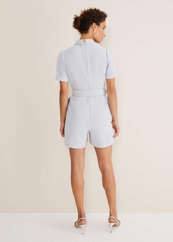 Phase Eight Etta Embelished Collar Playsuit Jumpsuit Blue Canada | HPMKFJ-689